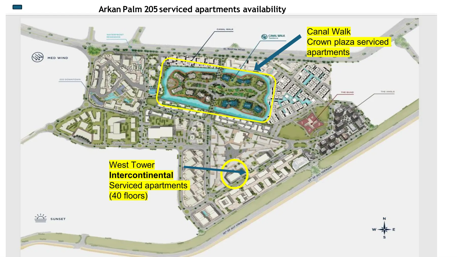 Arkan Palm 205 serviced apartments master plan